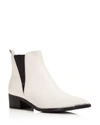 Marc Fisher Ltd Yale Metallic Leather Pointed Toe Chelsea Booties - 100% Exclusive In White