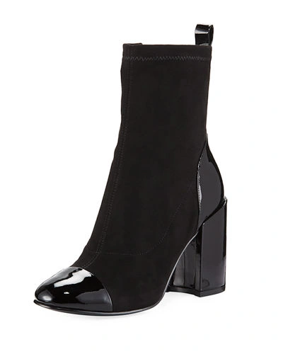Marc Fisher Ltd Tache Suede & Patent Leather Booties In Black