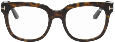 Tom Ford 55mm Square Blue Light Blocking Reading Glasses In Brown