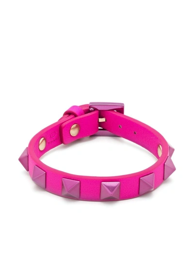 Valentino Garavani Rockstud-embellishment Buckle-fastening Bracelet In Pink