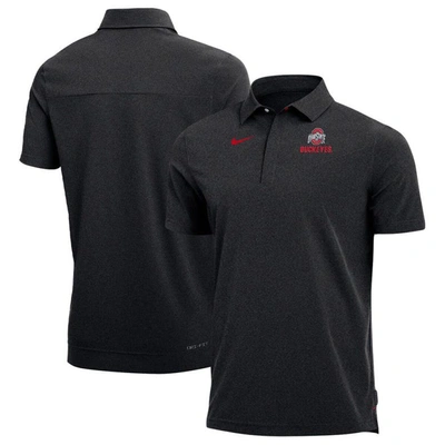 Nike Heathered Black Ohio State Buckeyes Coach Performance Polo