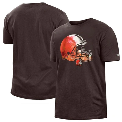 New Era Brown Cleveland Browns 2022 Sideline Ink Dye T-shirt