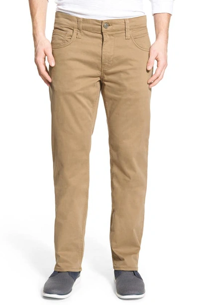 Mavi Zach Stretch Twill Straight Fit Trousers In British Khaki Twill