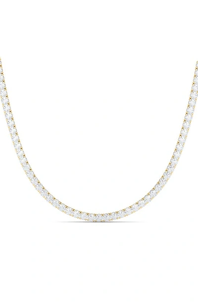 Hautecarat Lab Created Diamond Tennis Necklace In 18k Yellow Gold