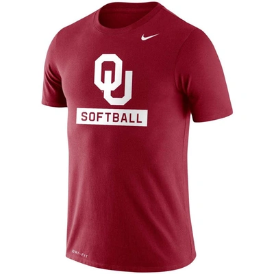 Nike Crimson Oklahoma Sooners Softball Drop Legend Performance T-shirt
