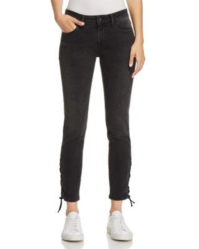 Mavi Adriana Ankle Skinny Lace-up Jeans In Smoke Lace