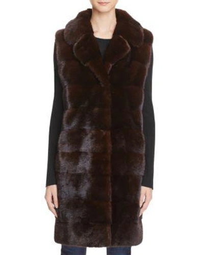 Maximilian Furs Mink Fur Long Vest - 100% Exclusive In Mahogany