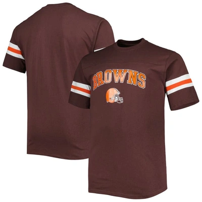 Profile Brown Cleveland Browns Arm Stripe T-shirt