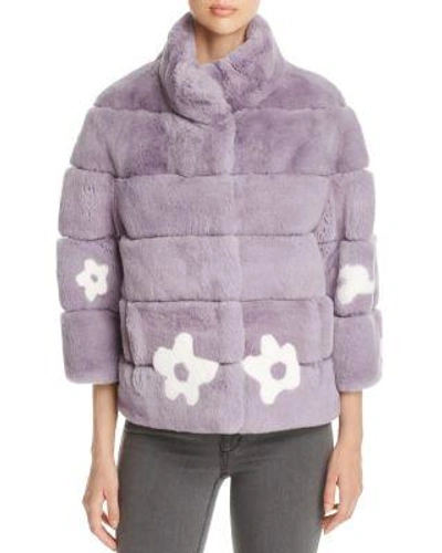 Maximilian Furs Rabbit Fur Floral Jacket - 100% Exclusive In Lavender