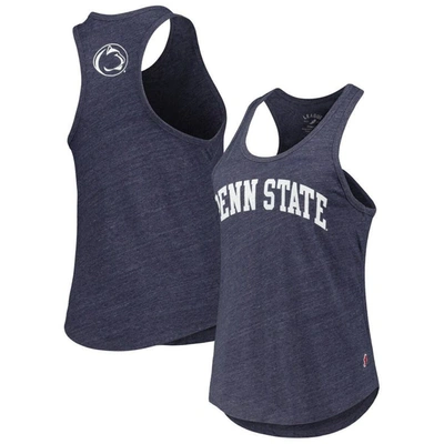 League Collegiate Wear Heather Navy Penn State Nittany Lions Two-hit Intramural Tri-blend Scoop Neck