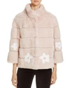 Maximilian Furs Rabbit Fur Floral Jacket - 100% Exclusive In Baby Pink