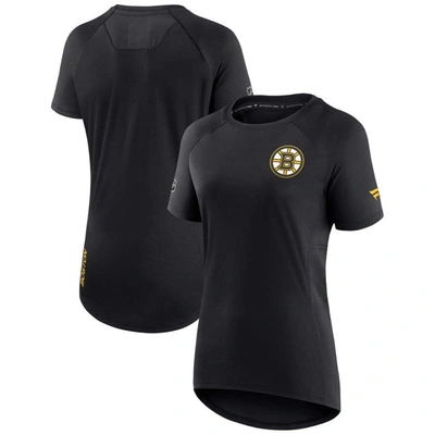 Fanatics Branded Black Boston Bruins Authentic Pro Rink Raglan Tech T-shirt