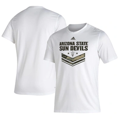 Adidas Originals Adidas White Arizona State Sun Devils Military Appreciation Creator T-shirt