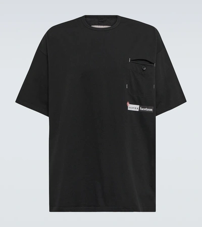 Incotex X Facetasm Logo Cotton Jersey T-shirt In Black