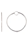 Nadri Large Pave Hoop Earrings In Silver