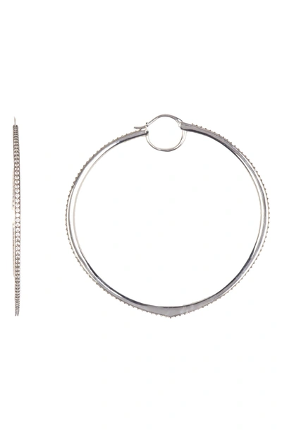 Nadri Large Pave Hoop Earrings In Silver
