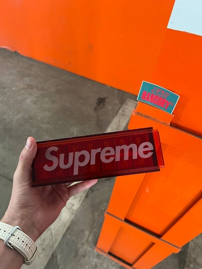 Pre-owned Supreme Aluminum Domino Set Red In Hand