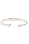 Nadri Cubic Zirconia Float Hinge Cuff In Rose Gold