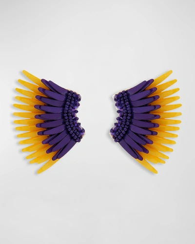Mignonne Gavigan Mini Madeline Gameday Earrings, Purple/yellow In Purpleyellow