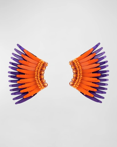 Mignonne Gavigan Mini Madeline Gameday Earrings, Orange/purple In Orange Purple