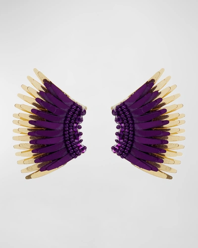 Mignonne Gavigan Mini Madeline Gameday Earrings, Purple/gold In Purple Gold