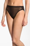 On Gossamer Mesh High-cut Briefs In Black