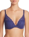 Passionata By Chantelle Brooklyn Plunge Lace T-shirt Bra In Blue Danube