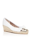 Paul Mayer Women's Just Quilted Leather Espadrille Wedge Pumps In White