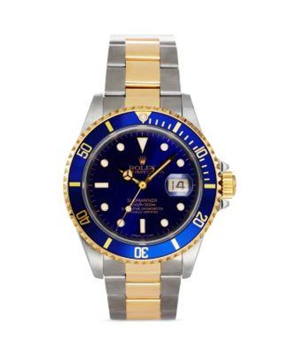Pre-owned Rolex  Rolex Stainless Steel And 18k Yellow Gold Two Tone Submariner Watch With Blue Dial, 40mm In Blue/gold