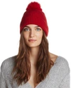 Raffaello Bettini Fox Fur & Cashmere Ribbed Pom-pom Beanie - 100% Exclusive In Red