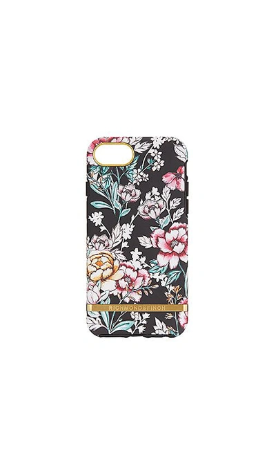 Richmond & Finch Black Floral Iphone 6/7/8 Case In Black. In Gold Details