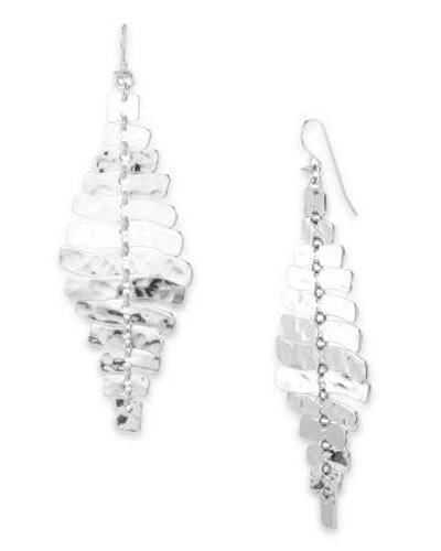 Robert Lee Morris Soho Earrings, Silver-tone Sculptural Rectangle Linear Earrings
