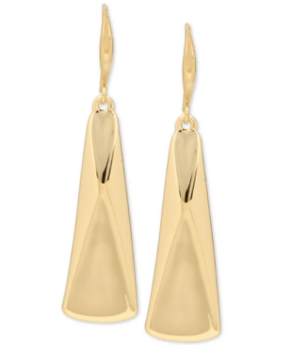 Robert Lee Morris Soho Gold-tone Sculptural Rectangle Drop Earrings In Shiny Gold