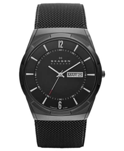 Skagen Men's Melbye Black Titanium Mesh Bracelet Watch 40mm Skw6006