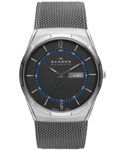 Skagen Men's Melbye Titanium Mesh Bracelet Watch 40mm Skw6078 In Gray/blue