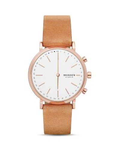 Skagen Women's Hald Tan Leather Strap Hybrid Smart Watch 40mm