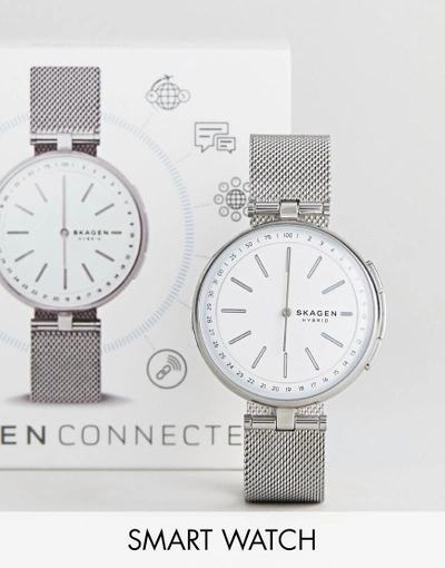 Skagen Connected Skt1400 Signatur Mesh Hybrid Smart Watch In
