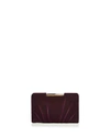 Sondra Roberts Frame Pleated Velvet Clutch In Purple/gold