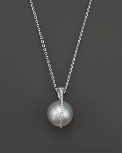 Tara Pearls South Sea Cultured Pearl And Diamond Pendant Necklace In 18k White Gold, 15