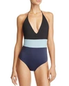 Tavik Chase One Piece Swimsuit In Black Colbalt