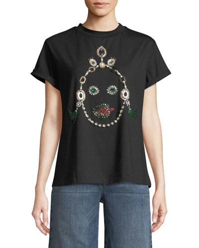 Bat Gio By Giovanna Battaglia Engelbert Jeweled Face T-shirt, Black