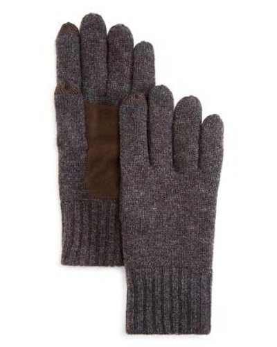 The Men's Store At Bloomingdale's Suede Patch Tech Gloves - 100% Exclusive In Grey/brown