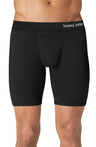 Tommy John Cool Cotton Performance Boxer Briefs In Black