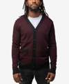 X-ray X Ray Casual Herringbone Cardigan Sweater In Oxblood/black