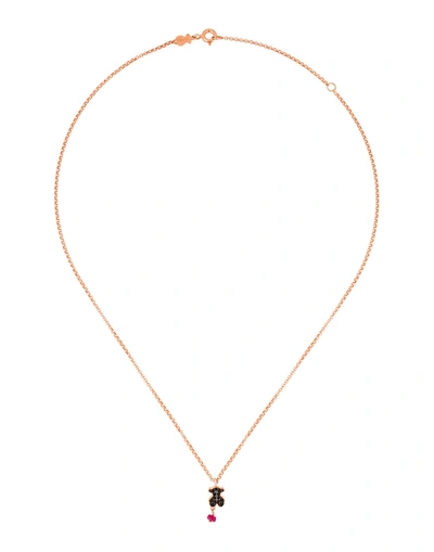 Tous Jeweled Bear Pendant Necklace, 18 In Copper