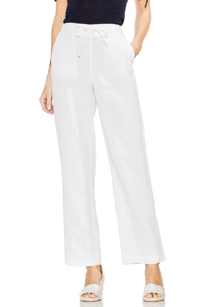 Two By Vince Camuto Linen Drawstring Wide-leg Pants In Ultra White