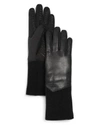 U/r Leather Tech Gloves In Black