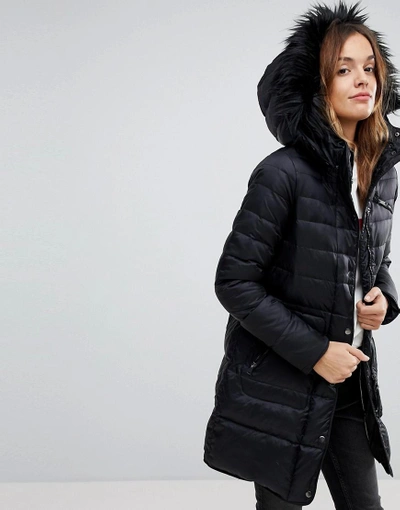 Vero moda padded parka with cheap faux fur hood