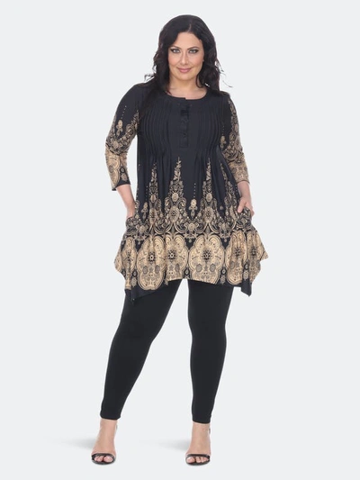 White Mark Plus Size Dulce Tunic Top In Black