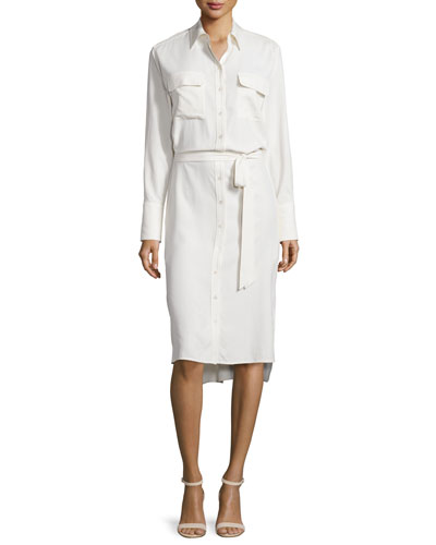 Equipment Delaney Cotton-poplin Shirt Dress In White | ModeSens